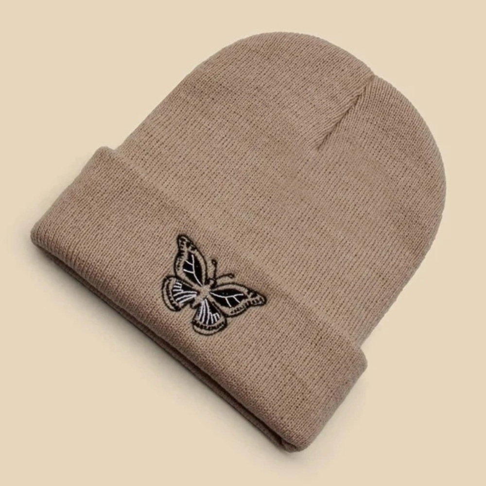 Butterfly Embroidered Beanie